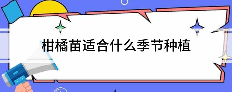 半岛(中国)体育·官方网站柑橘苗适合什么季节种植(图1)